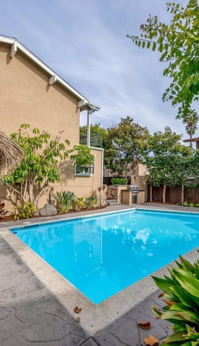 Private outdoor pool at a San Diego vacation rental home